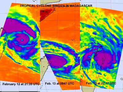 AIRS Satellite Progression of Cyclone Bingiza