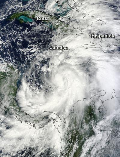 Tropical Storm Sandy when Its Center Was a Couple of Hundred Miles South of Jamaica