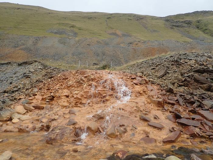 Mine water flowing into the River Ystwyth