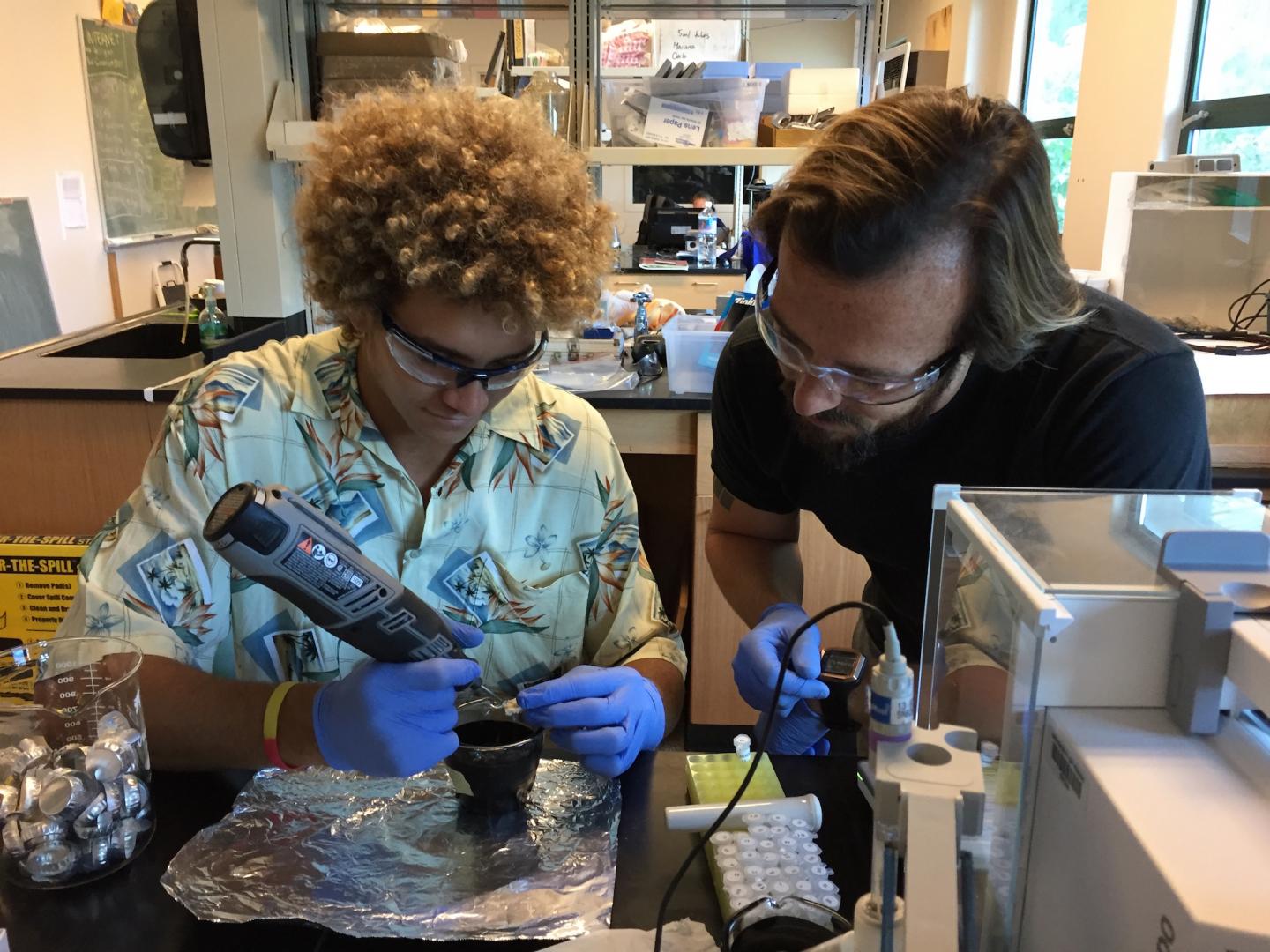 Co-Authors Prepare Coral Samples