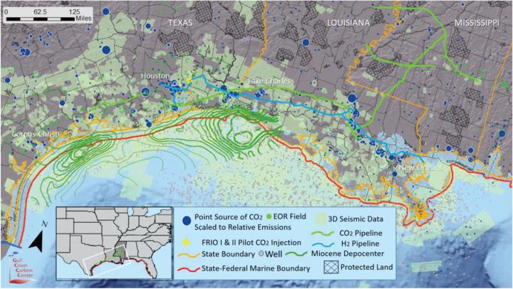 Carbon storage infrastructure map