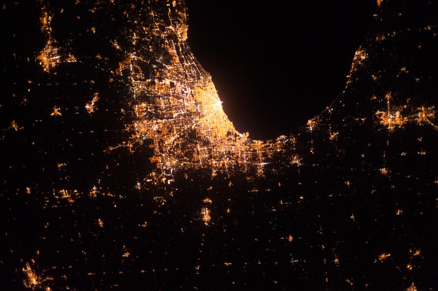 Night View of Chicago