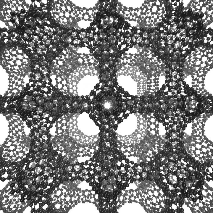 The 3D Arrangement of Carbon Atoms in a Schwarzite