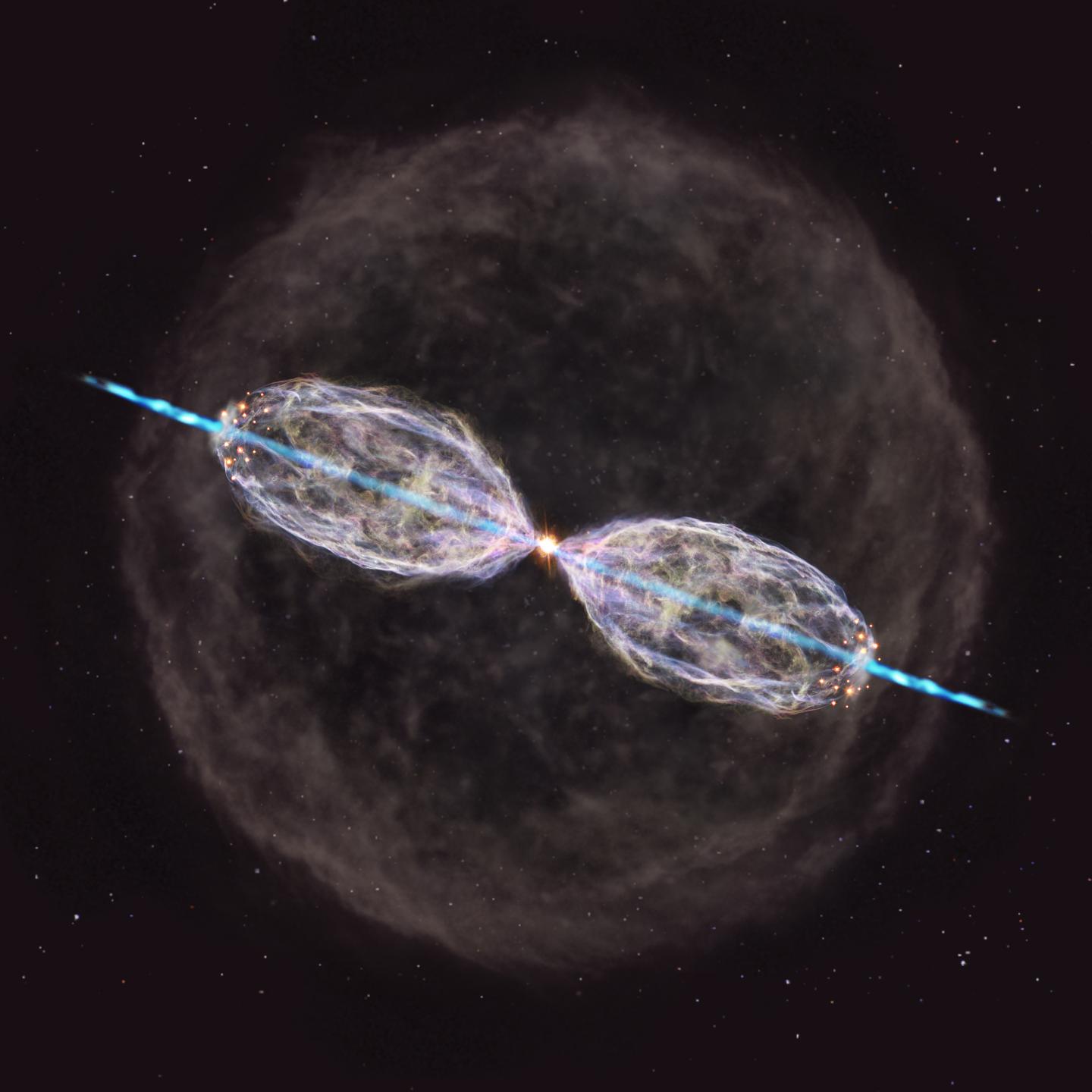 Artist's impression of W43A based on the ALMA observation results