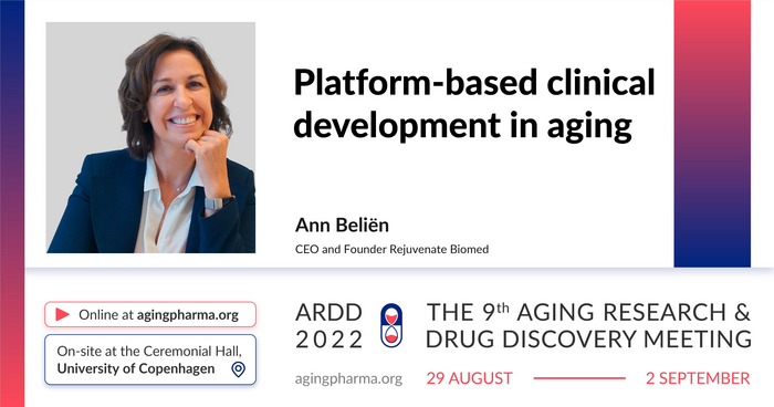 Ann Beliën to present at the 9th Aging Research & Drug Discovery Meeting 2022