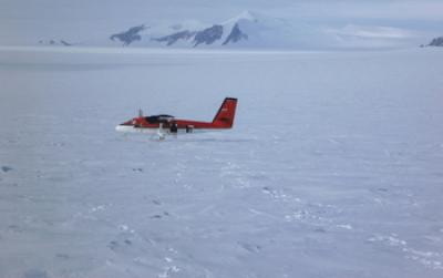 Twin Otter Aircraft on Snow Covered Ground