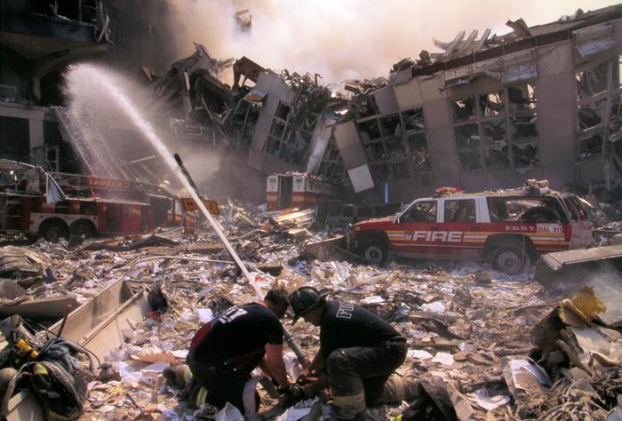 Firefighters at Ground Zero.
