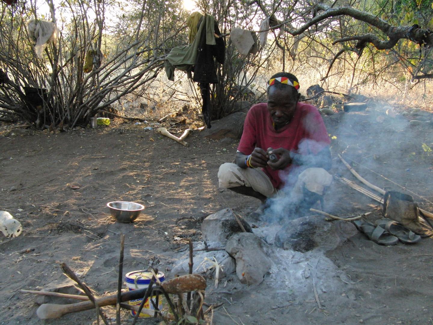 Hadza Participants in Resting Postures