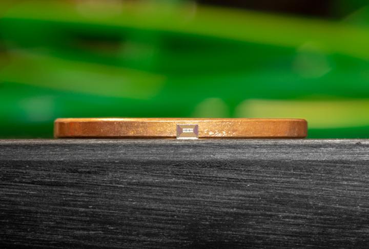 Injectable Alcohol Sensor Compared to Penny Thickness