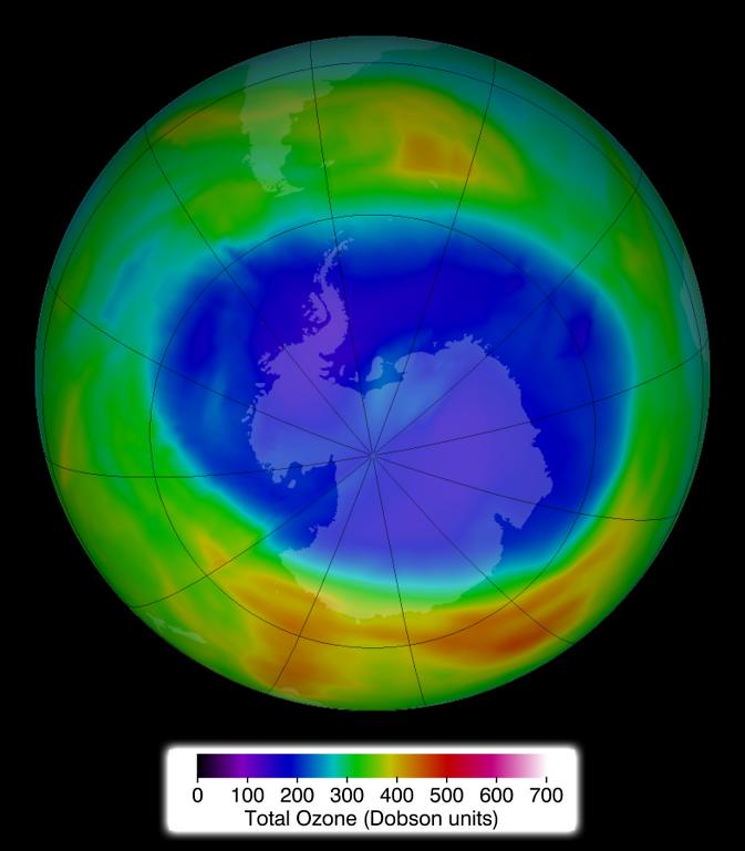 Ozone Concentrations above Antarctica on Sept. 11, 2014