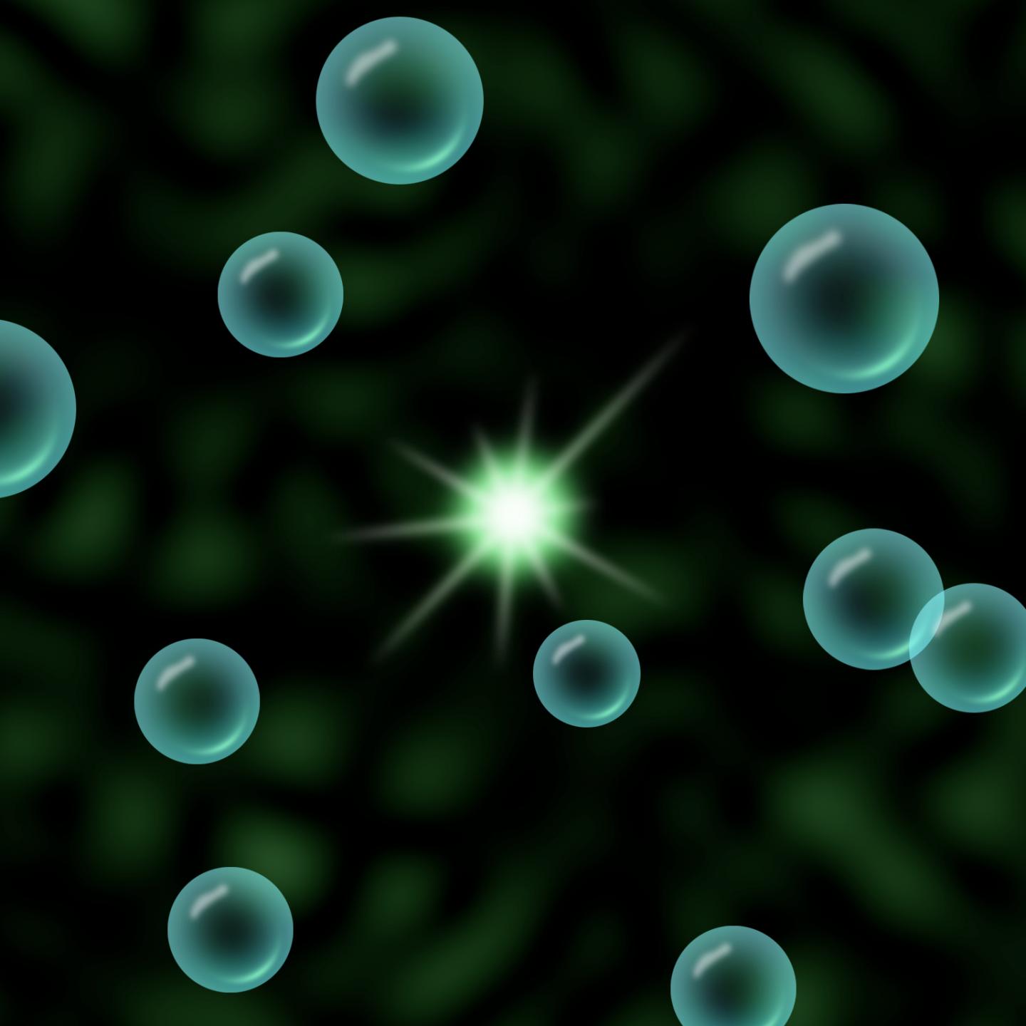Artistic Representation of Optical Focusing on Ultrasonically Destroyed Microbubble