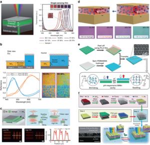 Diverse applications of photonic devices integrated with a two-dimensional hydrogel thin film.