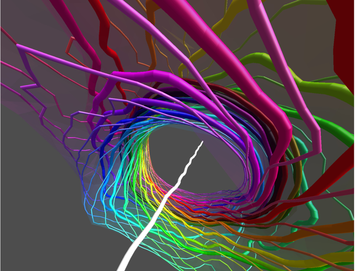 Fundamental particles modelled in a beam of light