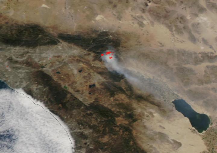 True Color image of Apple Fire Seen by Aqua