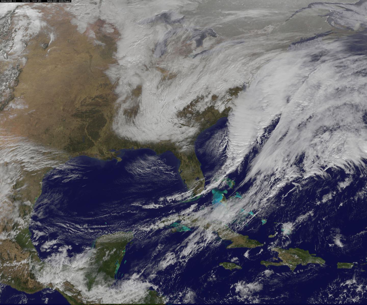 Satellite Witnesses Developing US Nor'easter