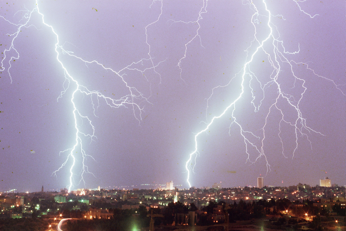 Lightning in Jerusalem