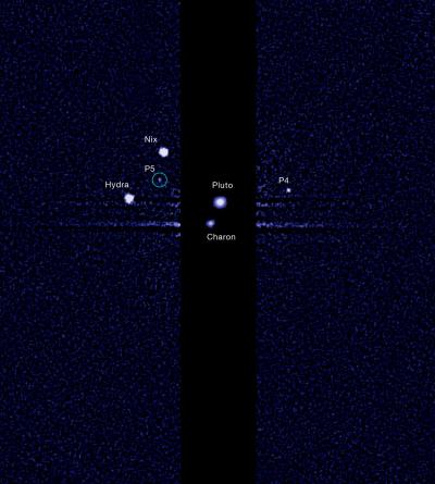 Hubble Finds Fifth Moon Orbiting Pluto (Labeled)