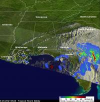 June 25 -- TRMM Image of Tropical Storm Debby's Rainfall