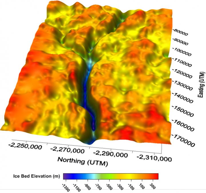 A 3-D Map of Bedrock beneath Jakobshavn Glacier