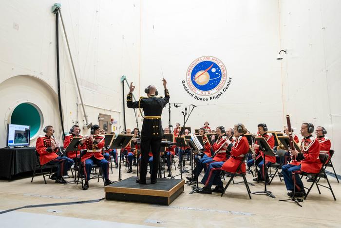 U.S. Marine Band in GSFC Acoustics Chamber