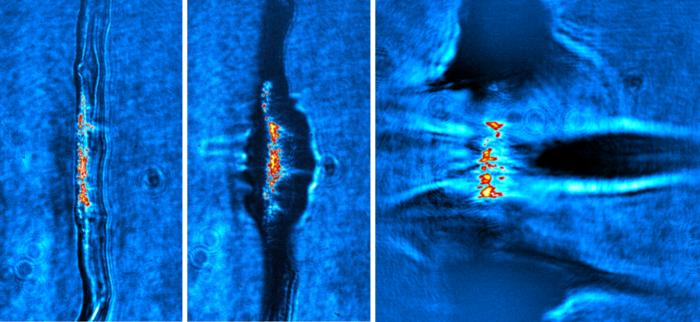 Snapshots of the hydrogen jet