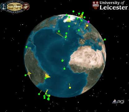 Satellites Orbiting the Earth, with Field of View Shown