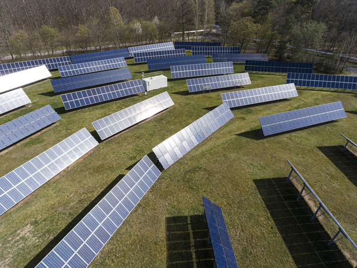 The solar park of Energy Lab 2.0 on KIT’s Campus North. (Photo: Markus Breig, KIT)