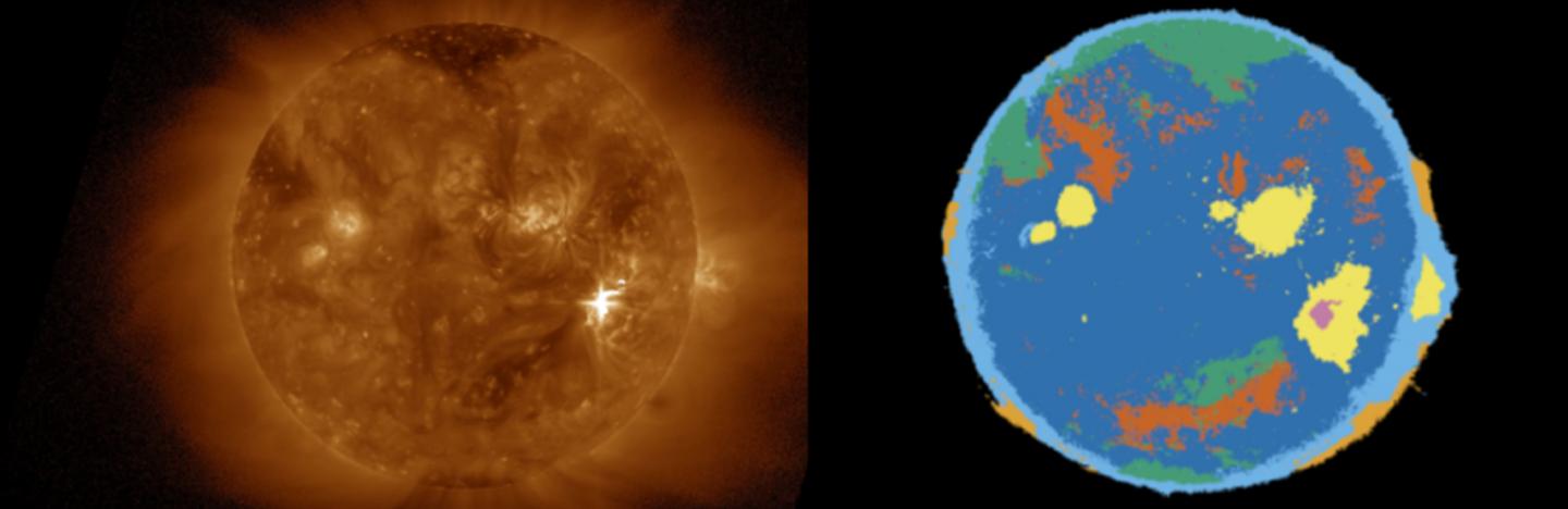 September 6th, 2017, Solar Flare and Multi-Colored Map Produced by New Machine Learning Technique