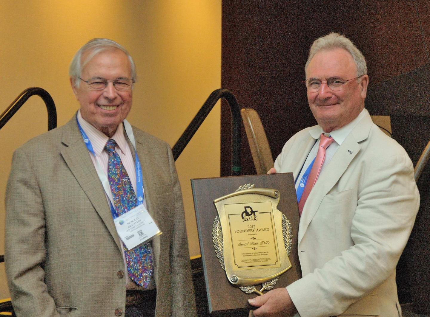2017 Founders' Award from the Division of Chemical Toxicology of the American Chemical Society