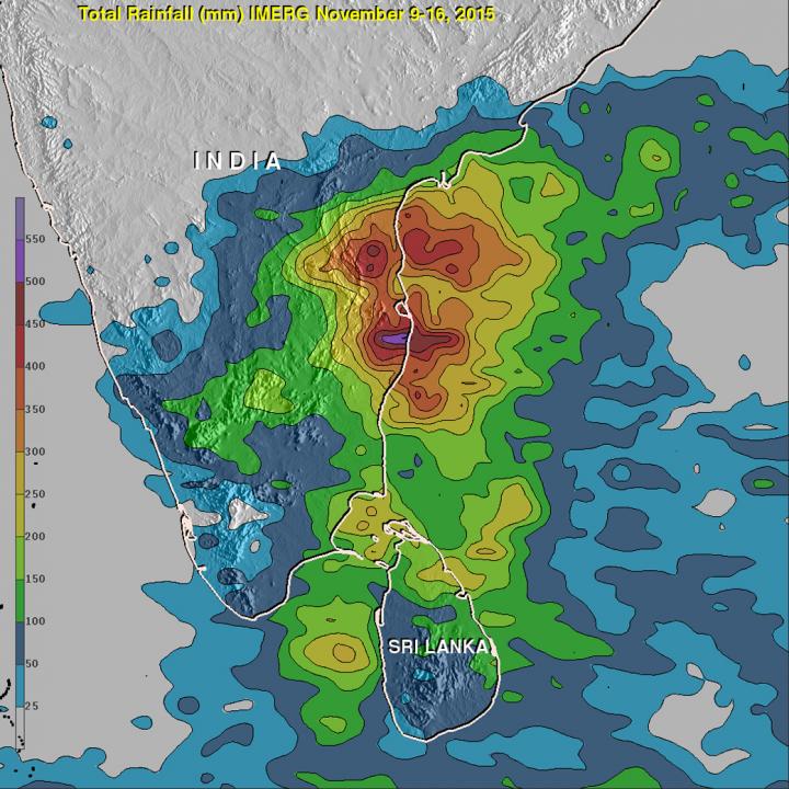 Rain In Chennai Satellite Map Nasa Measures India's Deadly Flooding Rains | Eurekalert!