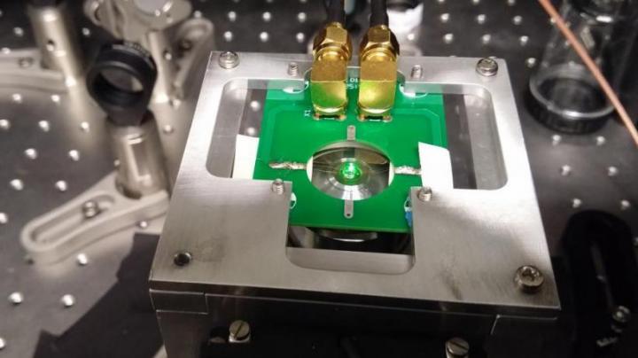 Diamond Sample Illuminated by Green Light