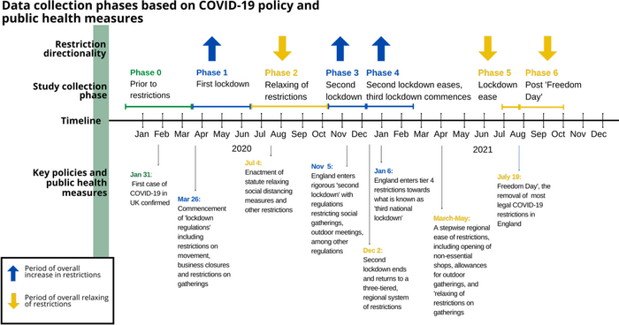 Data collection phases based on COVID-19 policy and public health measures.