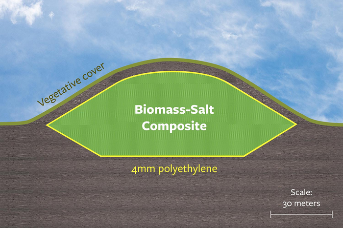 Diagram of a biolandfill for agro-sequestration