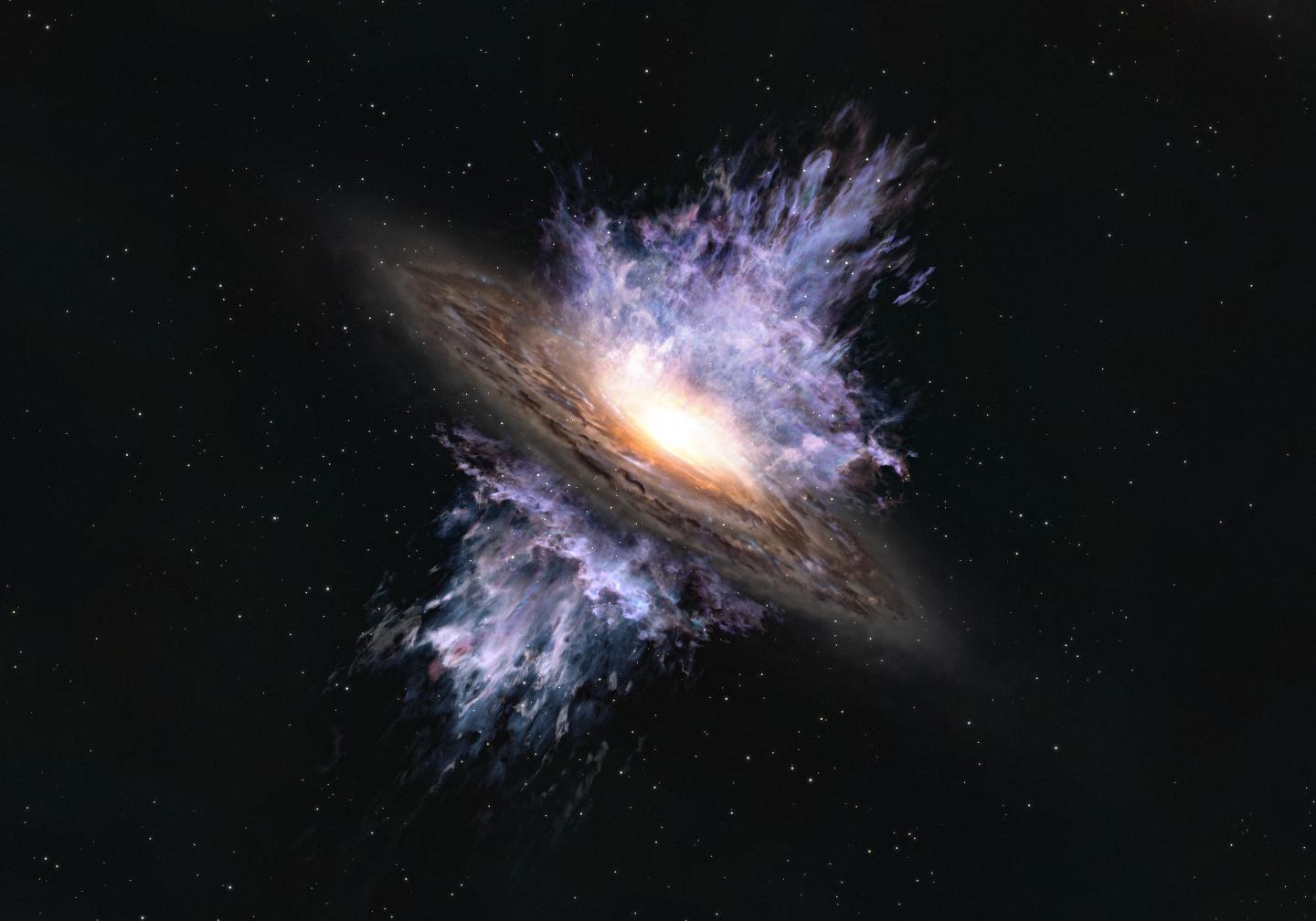 Artist's impression of a galactic wind
