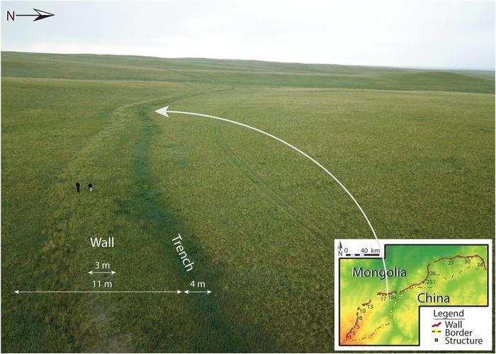 Drone image of a typical wall section