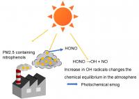 Interactions of sunlight and nitrophenol