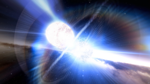 Artist's impression of colliding neutron stars