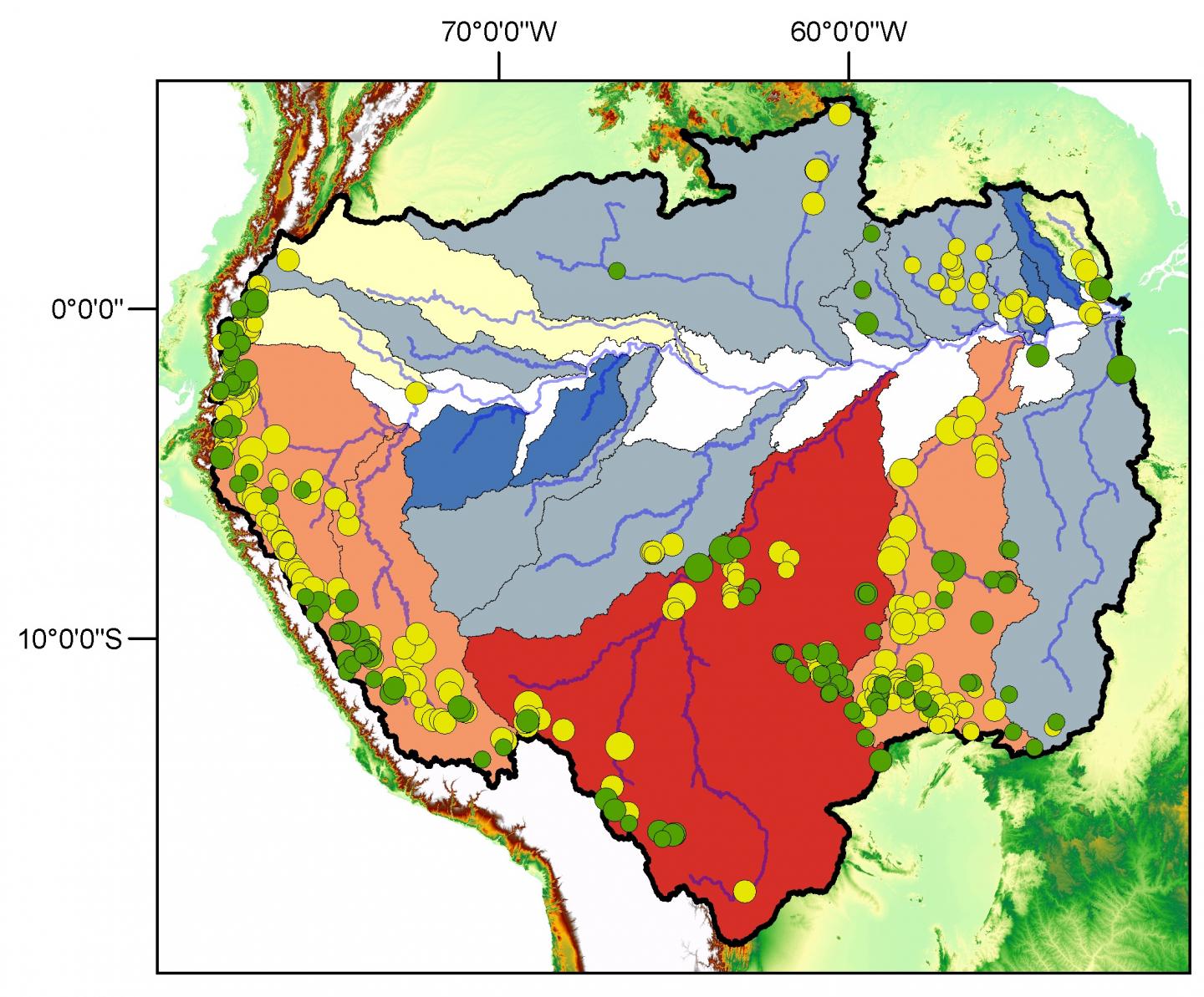 Map of Amazonia -- Dam Environmental Vulnerability Index