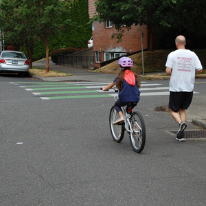 Crosswalk and Cross-Bike at NE Tillamook and NE 15th Ave in Portland, OR