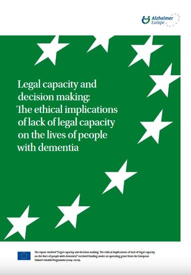 Front cover Alzheimer Europe 2020 ethics report on legal capacity