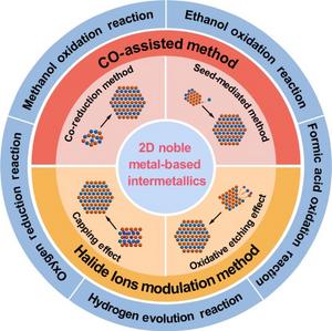 2D noble metal-based intermetallics