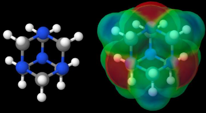 Structure of hexamethylenetetramine