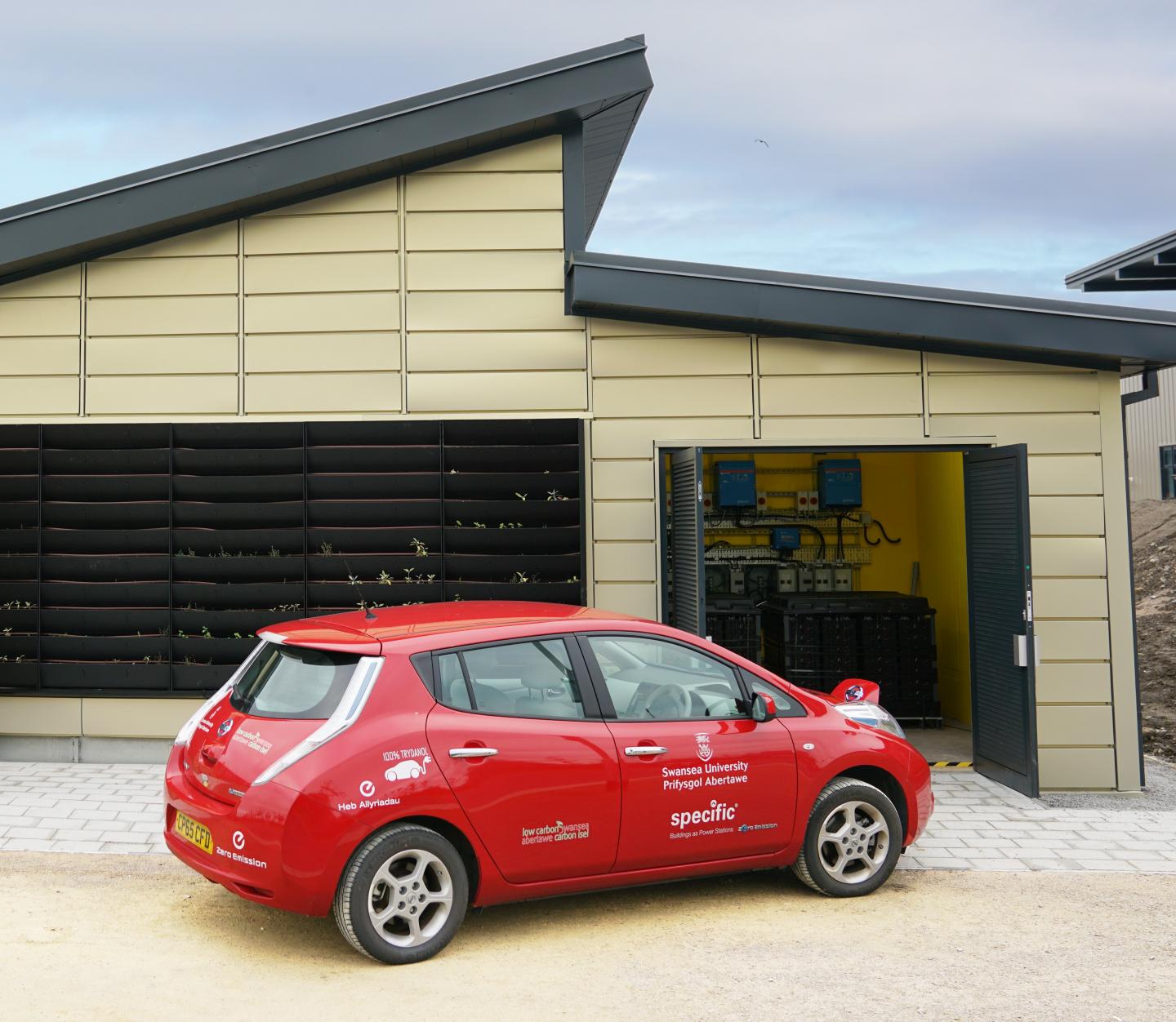 Buildings As Power Stations: An Electric Car Charging Up Using Energy Generated by the Active Classr