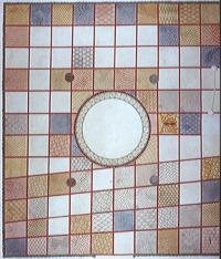 Watercolor of the Painted Floor of the Throne Room of the Palace of Nestor by Piet de Jong