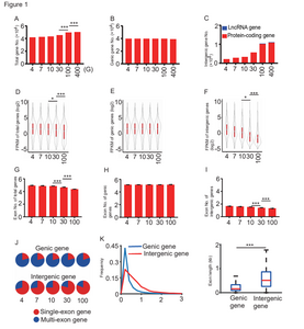 Figure 1 Comparisons of the gene numbers obtained from diploid cotton G. arboreum transcriptomes at different sequencing depths.