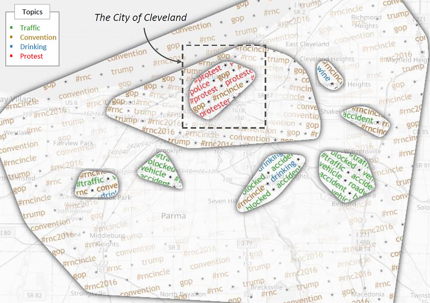 TopoText Feature for Social Media Visualization