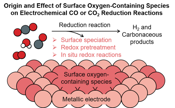 Origin and effect of surface oxygen-containing species on electrochemical CO or CO2 reduction reactions