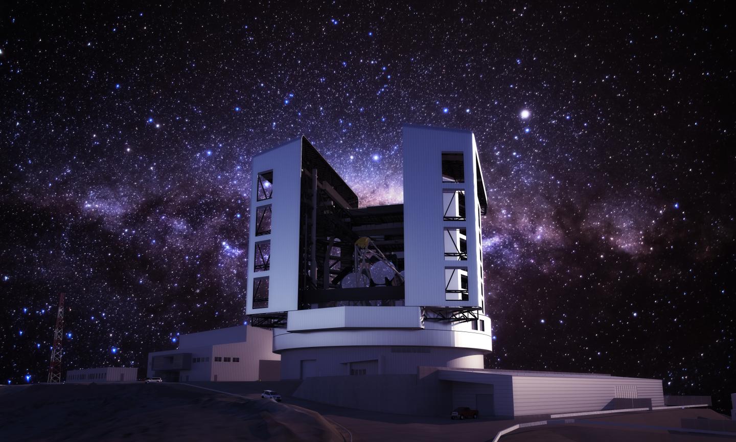 Giant Magellan Telescope Rendering at Night