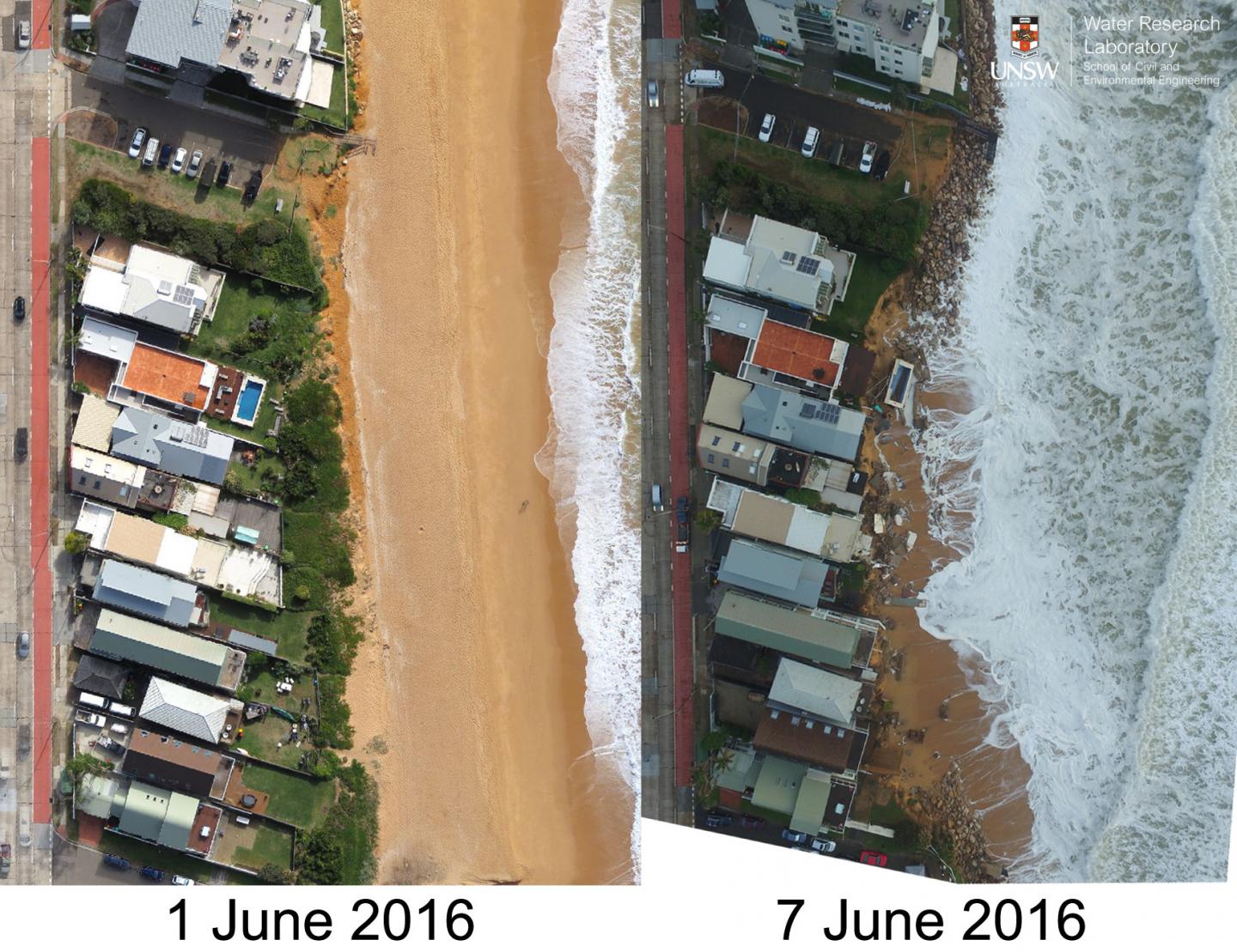 Before and after aerial surve image eurekalert science news releases