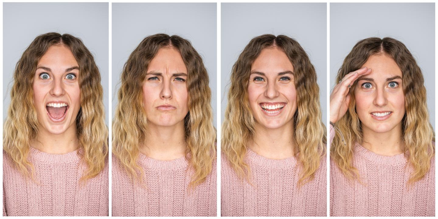 Photo illustration: Faces showing movements